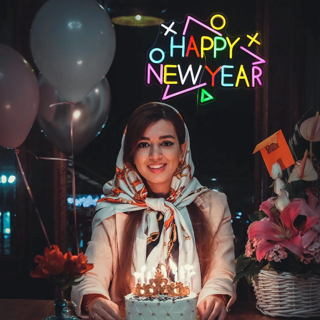 Celebrate New Year 2025 – Stylish Neon Glow
