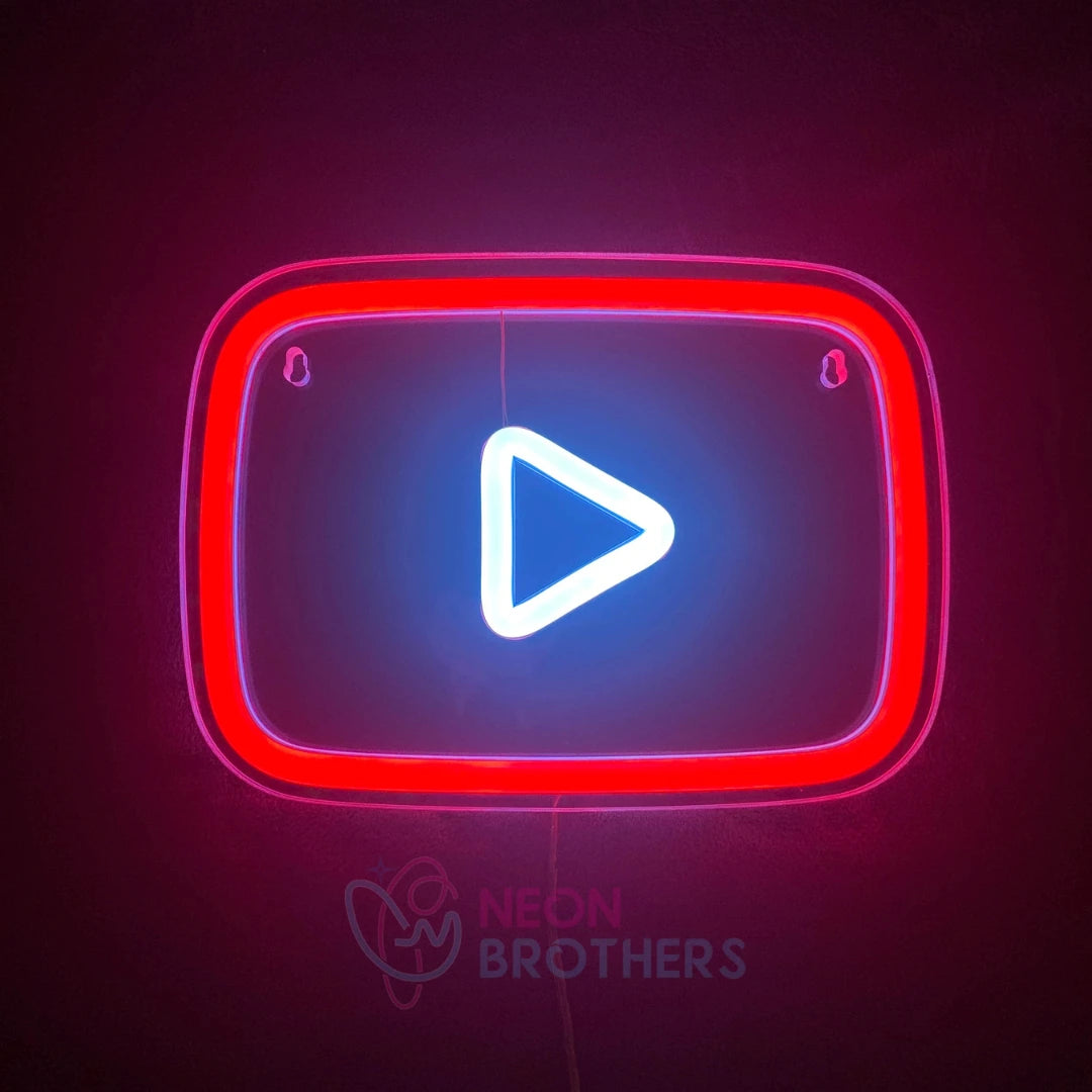 YouTube Channel Streaming Neon Sign – Custom LED Sign for Game Rooms & Studios