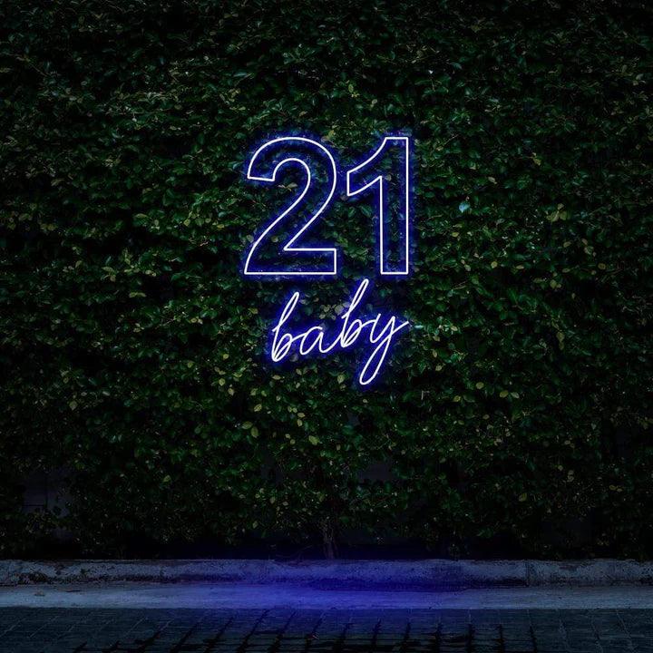 "21 BABY" BIRTHDAY NEON SIGN - Neon Brothers - #tag1# - #tag2# - #tag3# - #tag4# - "21 BABY" BIRTHDAY NEON SIGN