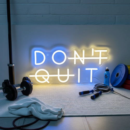 Don’t Quit Neon Sign – LED Wall Light for Gyms, Home Workout & Motivation
