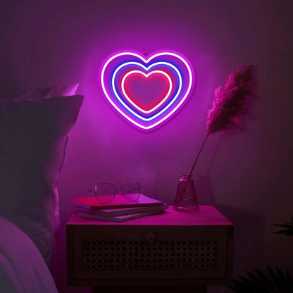 Heart Neon Sign for Wall Decor – LED Hand Heart Light for Valentine’s Day, Weddings, & Parties