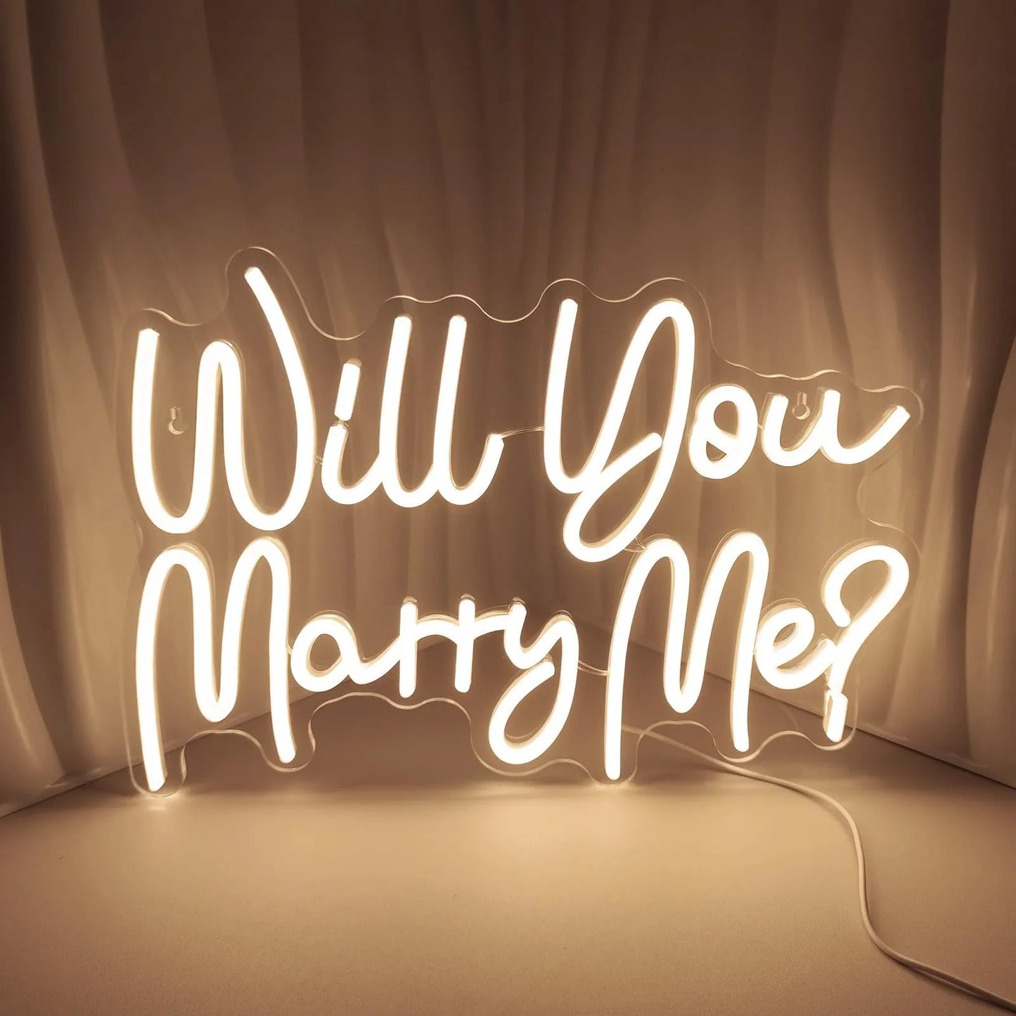 Will You Marry Me Neon Sign – LED Light for Wedding Proposals & Romantic Décor