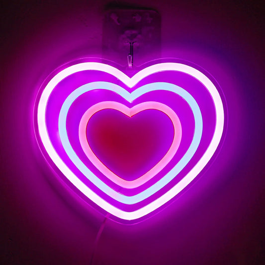 Heart Neon Sign for Wall Decor – LED Hand Heart Light for Valentine’s Day, Weddings, & Parties