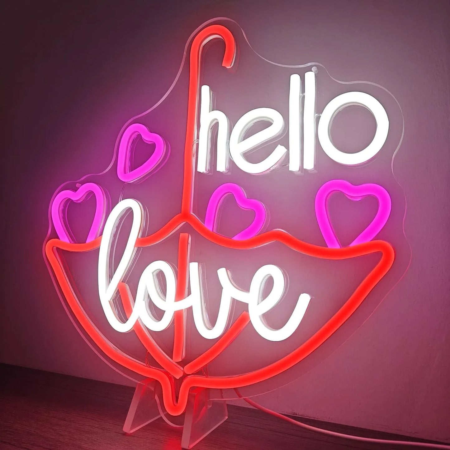 Valentine's Day Neon Sign – "Hello Love" LED Light for Wall Décor & Gifts