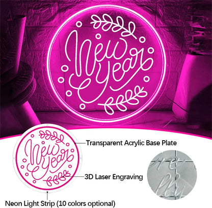 Celebrate New Year 2025 with Our 3D Engraving Neon Sign