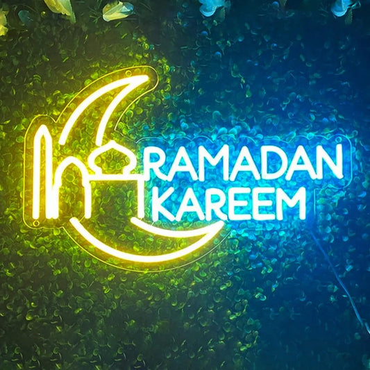 Ramadan Kareem Neon Sign – Custom LED Light for Eid & Ramadan Wall & Yard Décor