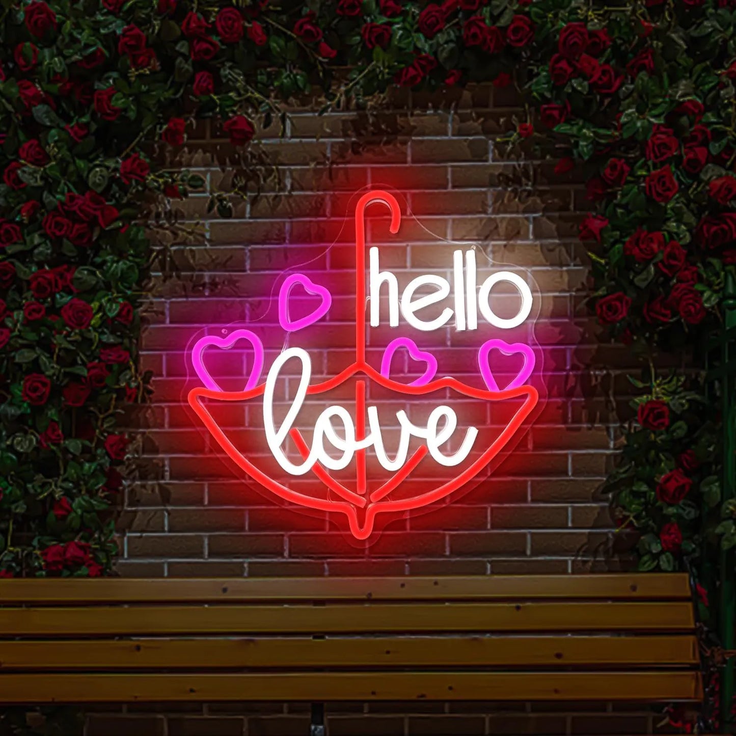 Valentine's Day Neon Sign – "Hello Love" LED Light for Wall Décor & Gifts