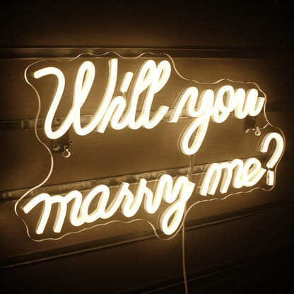 Will You Marry Me Neon Sign – LED Light for Wedding Proposals & Romantic Décor