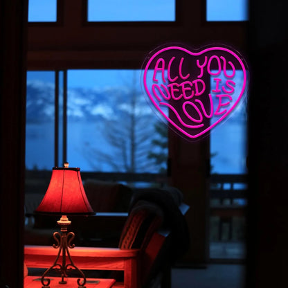 All You Need Is Love Neon Sign – Valentine's Day LED Light for Wall Decor