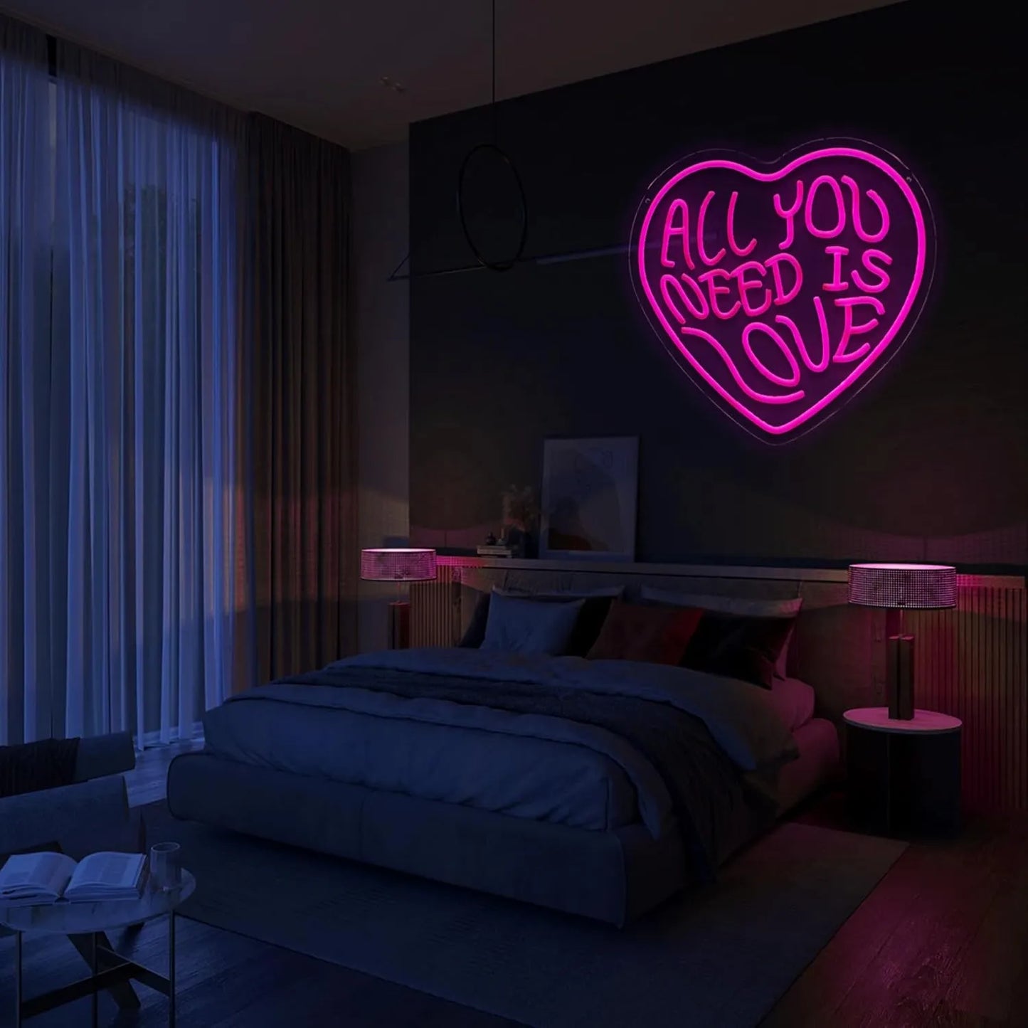 All You Need Is Love Neon Sign – Valentine's Day LED Light for Wall Decor