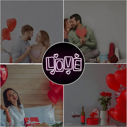 Love Neon Sign – Valentine's Day LED Light for Wall & Home Décor