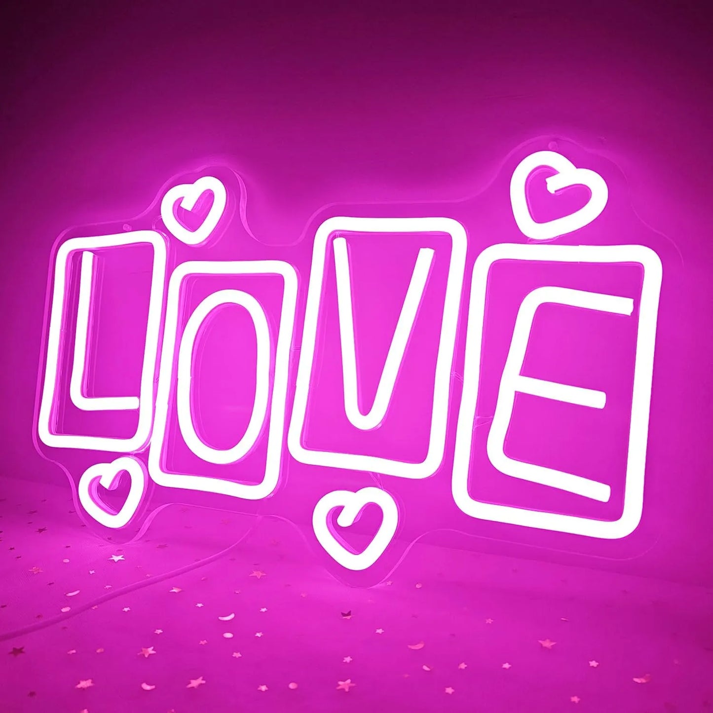 Love Neon Sign – Valentine's Day LED Light for Wall & Home Décor