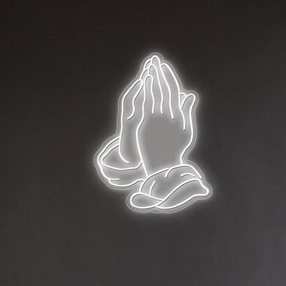 Praying Hands Neon Sign