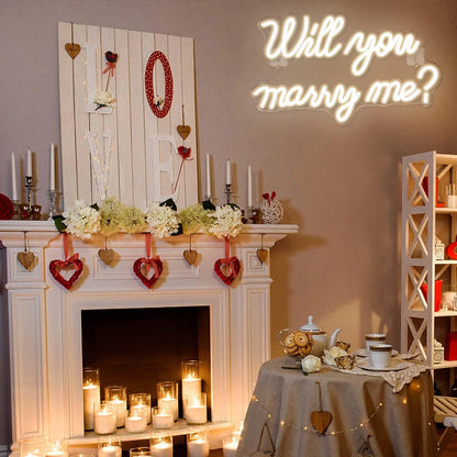 Will You Marry Me Neon Sign – LED Light for Wedding Proposals & Romantic Décor