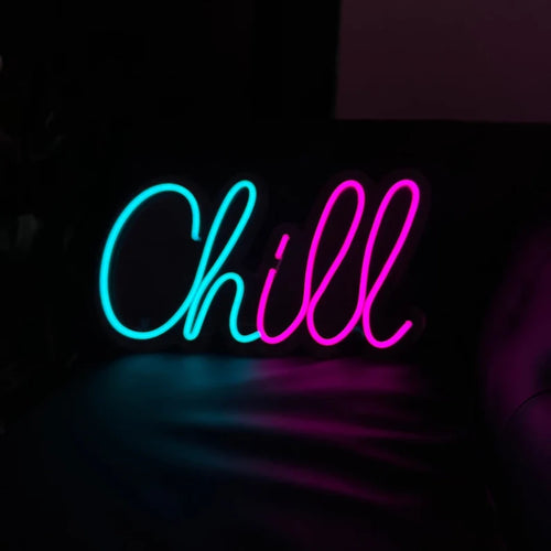 Chill Neon Sign – LED Wall Light for Ice Cream Shops, Cafés & Home Décor