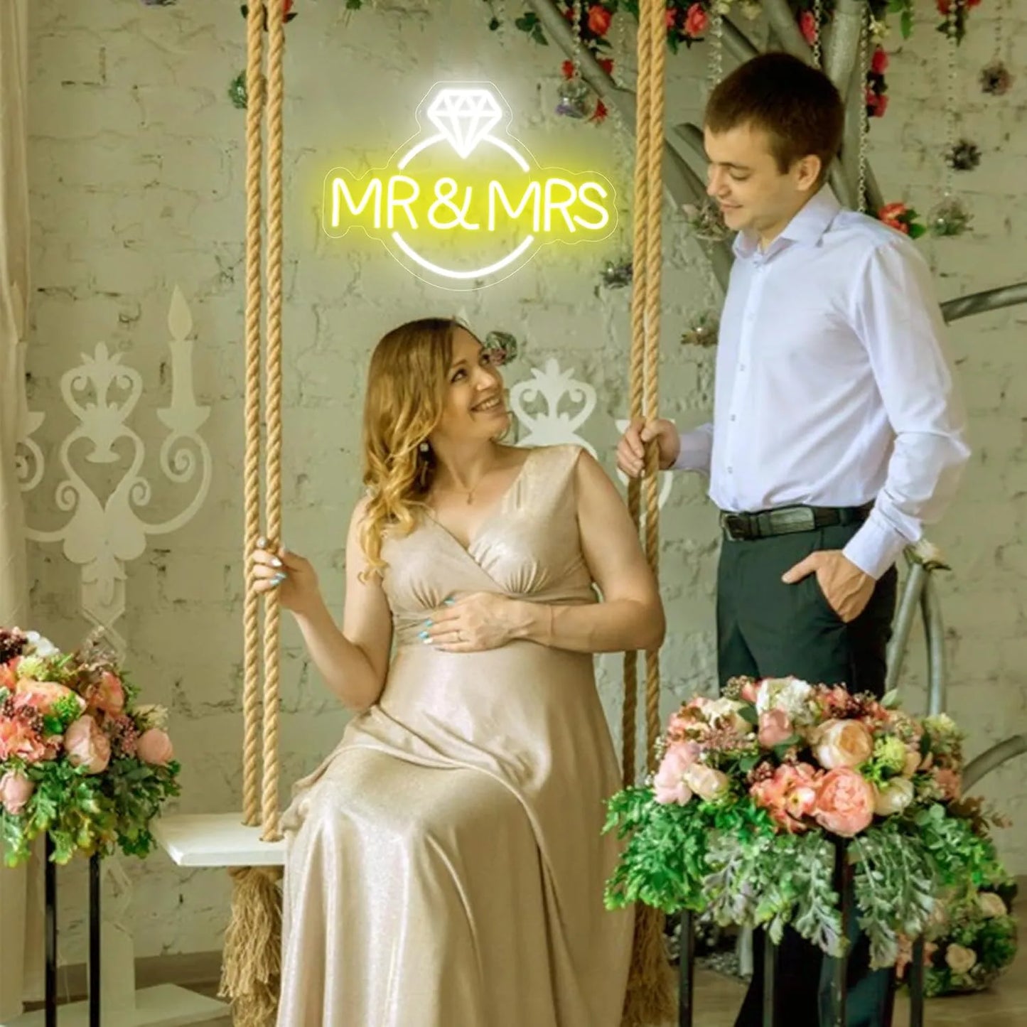 Mr & Mrs Neon Sign – Elegant LED Wall Decor for Weddings & Romantic Spaces