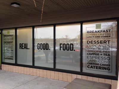 Vinyl window graphics cafe Melbourne - Neon Brothers