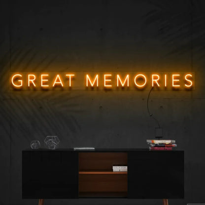 Great Memories Neon Sign | Inspirational LED Light for Home, Bedroom, or Living Room Decor