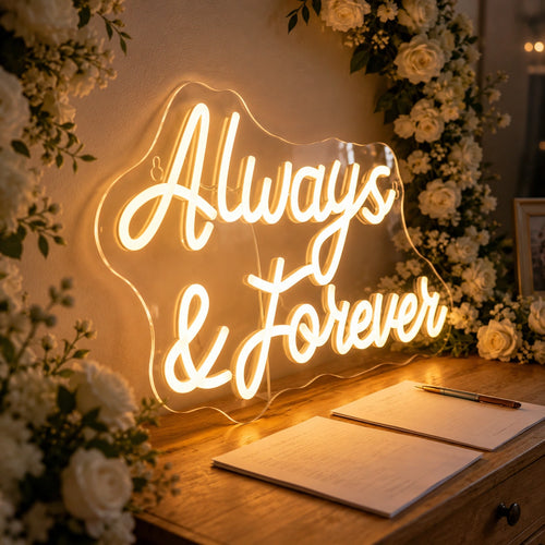 Always & Forever LED Neon Sign – Wedding & Anniversary Decor Light