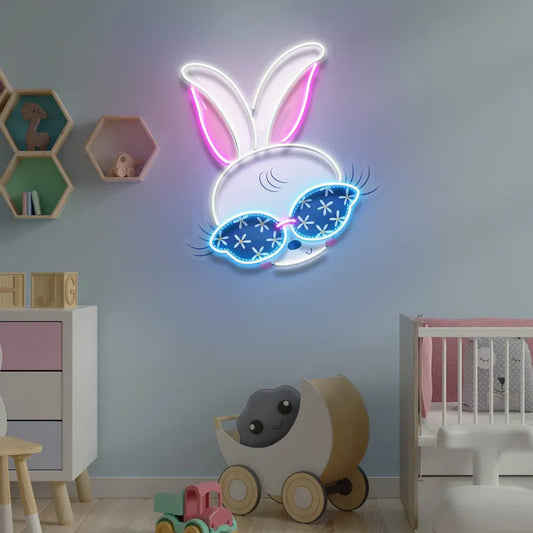 Beautiful Rabbit Girl Neon Sign – A Whimsical Glow for Kids' Rooms