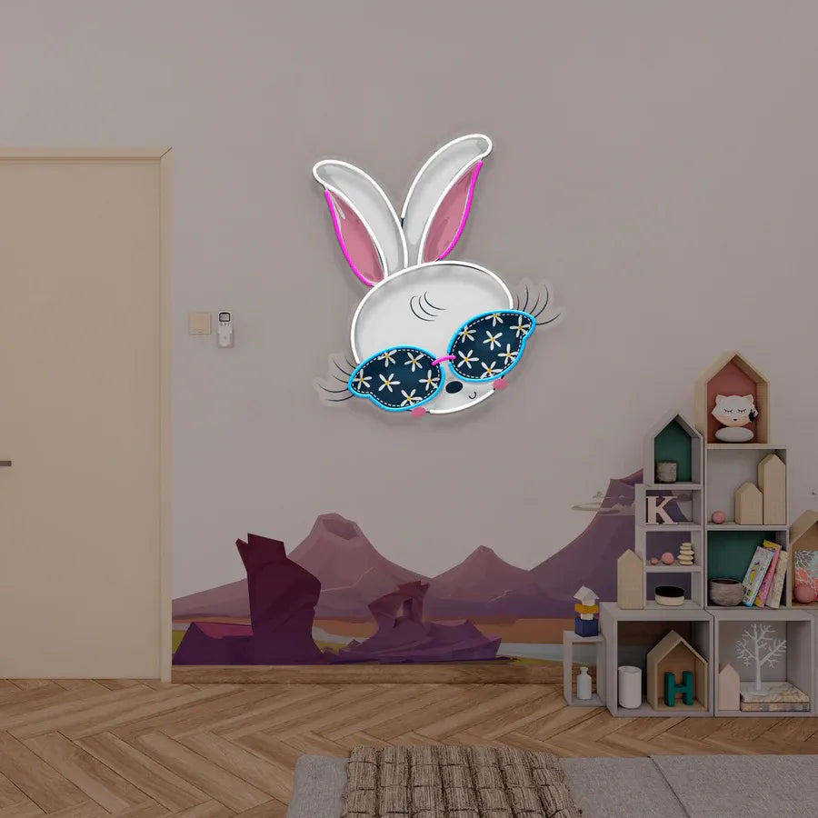 Beautiful Rabbit Girl Neon Sign – A Whimsical Glow for Kids' Rooms