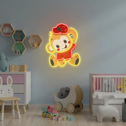 Cute Monkey Neon Sign – A Playful Glow for Kids' Rooms & Fun Spaces