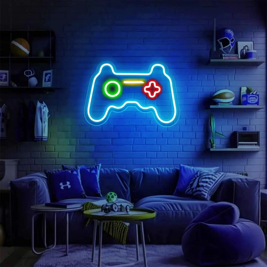 Design Gaming Console Neonsign display in room 