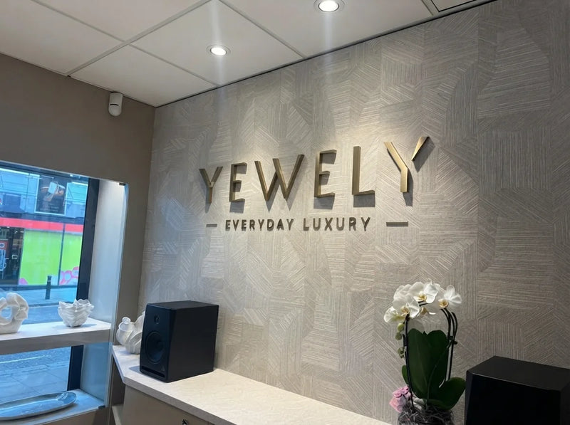 Custom 3D luxury retail wall sign for YEWELY Everyday Luxury – Sydney, NSW – Neon Brothers