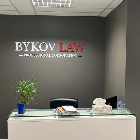  Custom Reception Wall Sign for Law Firm