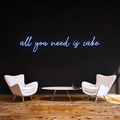 ''All you need is cake'' - LED Neon Sign-Neonsigns-45 x 90 cm-Blue-No thanks-Neon Brothers