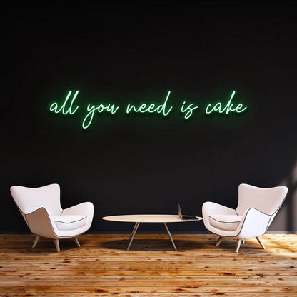 ''All you need is cake'' - LED Neon Sign-Neonsigns-45 x 90 cm-Green-No thanks-Neon Brothers