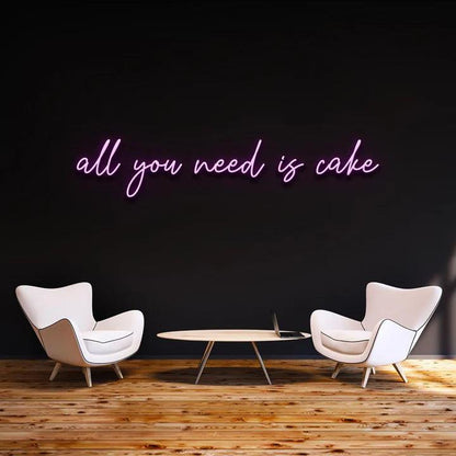 ''All you need is cake'' - LED Neon Sign-Neonsigns-45 x 90 cm-Purple-No thanks-Neon Brothers