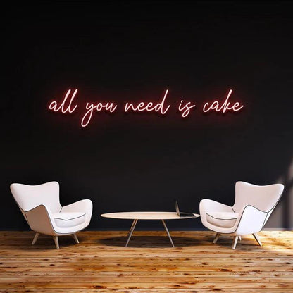 ''All you need is cake'' - LED Neon Sign-Neonsigns-45 x 90 cm-Red-No thanks-Neon Brothers