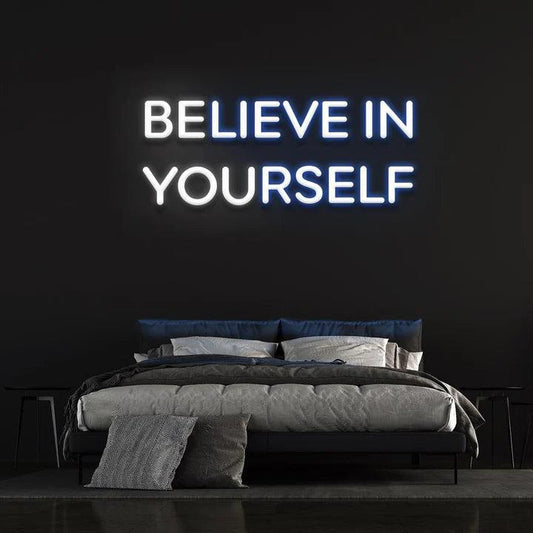 BELIEVE IN YOURSELF NEON SIGN (BE YOU)-Neonsigns-Blue-45 x 90 cm-Neon Brothers