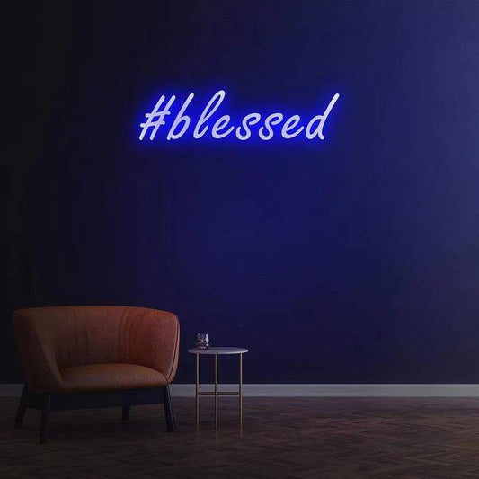 #BLESSED NEON SIGN-Neonsigns-45 x 90 cm-Blue-Neon Brothers