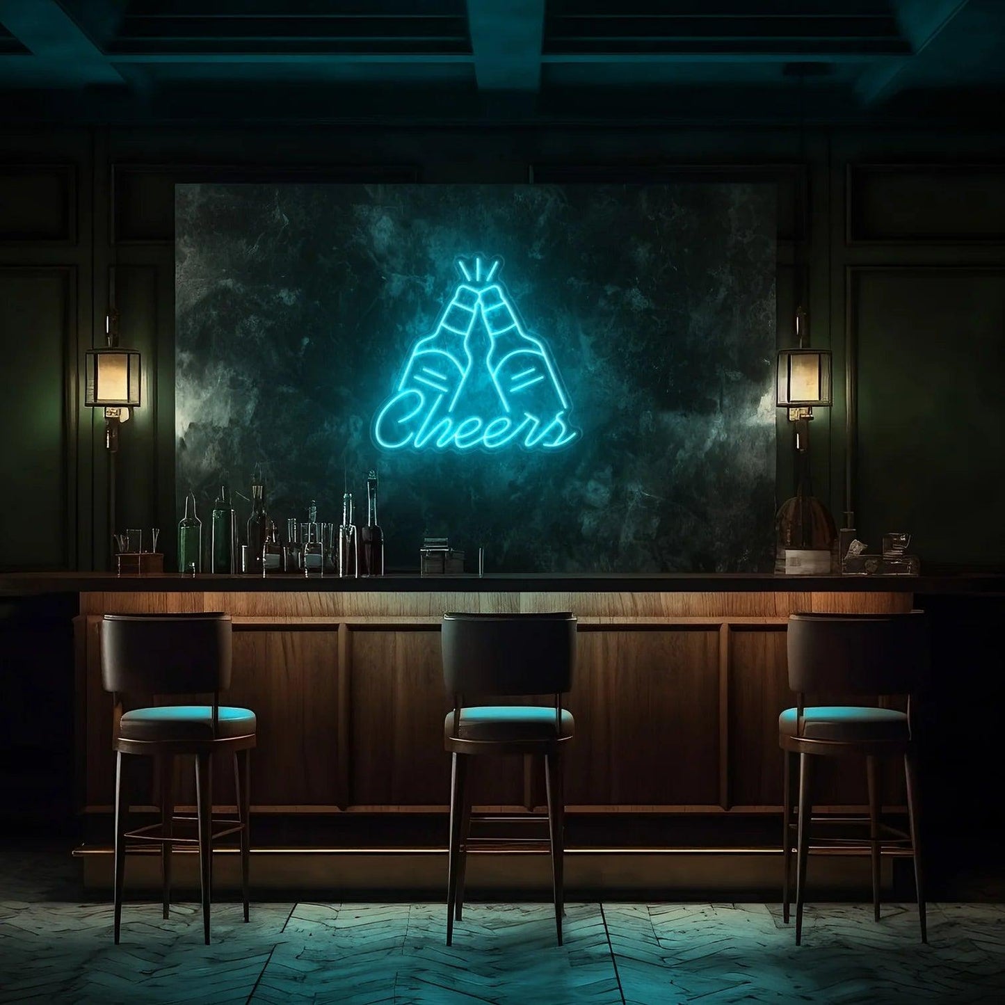 Cheers LED Neon Sign!-Neonsigns-45 x 90 cm-Teal-Neon Brothers