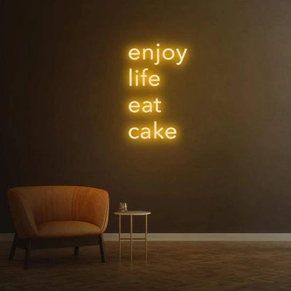 ENJOY LIFE EAT CAKE - LED NEON SIGN-Neonsigns-45 x 90 cm-Orange-Neon Brothers