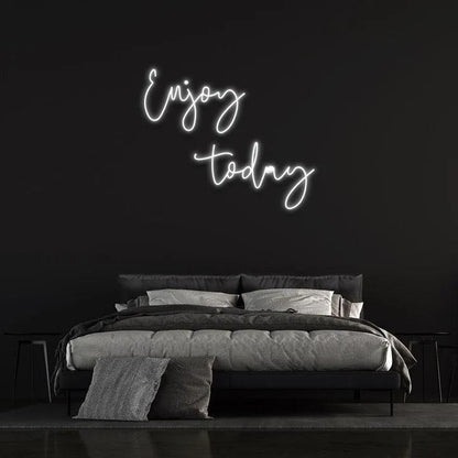 ENJOY TODAY NEON SIGN-Neonsigns-White-45 x 105 cm-No-Neon Brothers