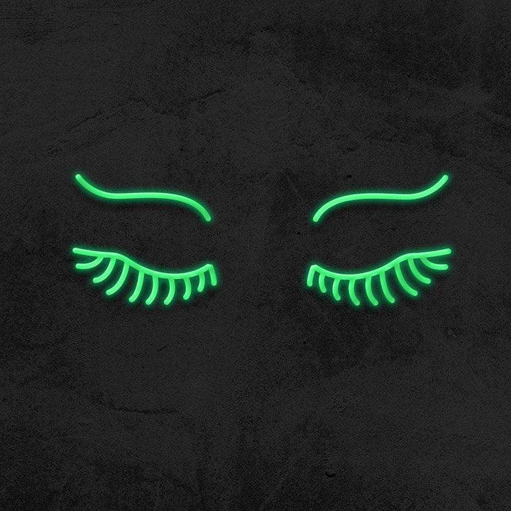 EYES WITH LASHES - LED NEON SIGN-Neonsigns-45 x 90 cm-Green-Neon Brothers