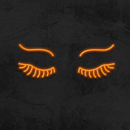 EYES WITH LASHES - LED NEON SIGN-Neonsigns-45 x 90 cm-Orange-Neon Brothers