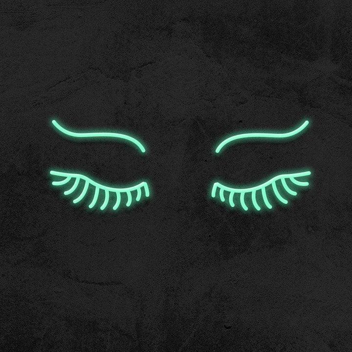 EYES WITH LASHES - LED NEON SIGN-Neonsigns-45 x 90 cm-Teal-Neon Brothers