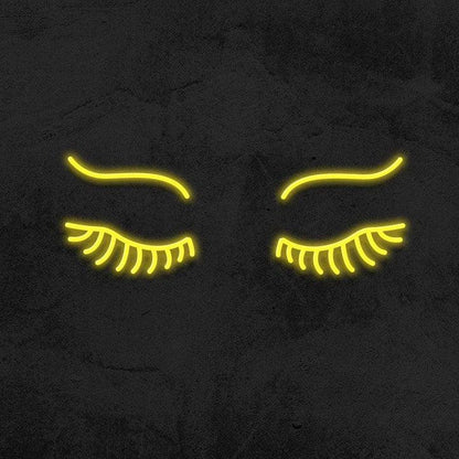 EYES WITH LASHES - LED NEON SIGN-Neonsigns-45 x 90 cm-Yellow-Neon Brothers