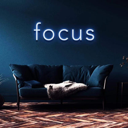 "FOCUS" NEON SIGN-Neonsigns-45 x 90 cm-Blue-Neon Brothers