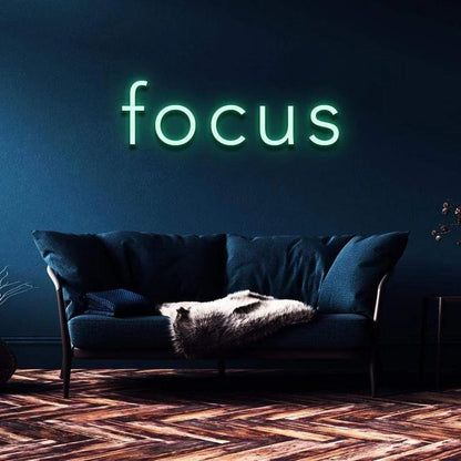 "FOCUS" NEON SIGN-Neonsigns-45 x 90 cm-Green-Neon Brothers