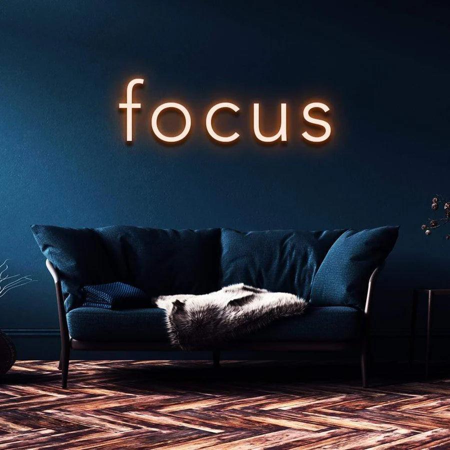 "FOCUS" NEON SIGN-Neonsigns-45 x 90 cm-Orange-Neon Brothers