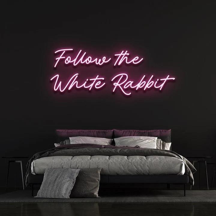 FOLLOW THE WHITE RABBIT - LED NEON SIGN-Neonsigns-45 x 90 cm-Pink-Neon Brothers