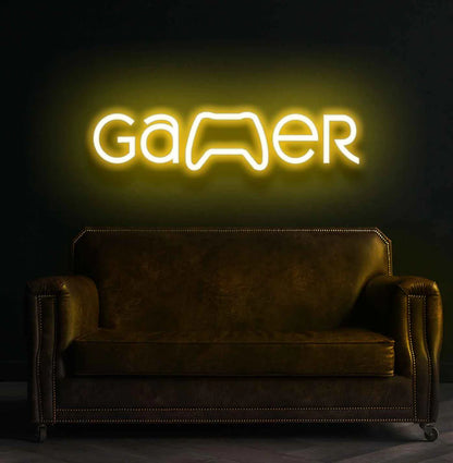 gamer neon sign bold