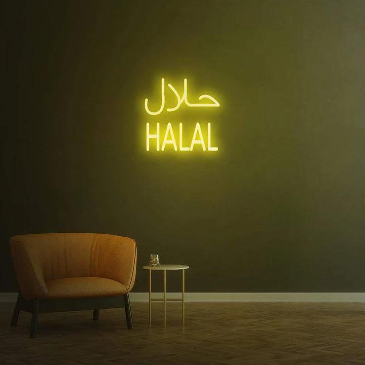 " Halal " - LED Neon Sign-Neonsigns-45x90 cm-Yellow-Neon Brothers