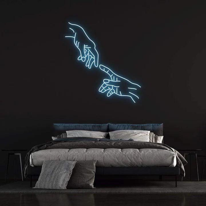 HANDS OF GOD - LED NEON SIGN-Neonsigns-45 x 90 cm-Blue-Neon Brothers