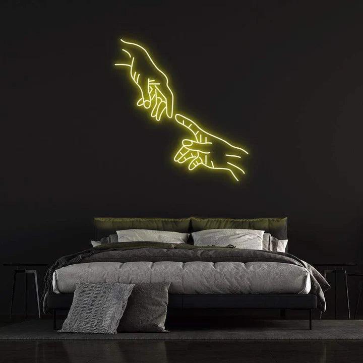 HANDS OF GOD - LED NEON SIGN-Neonsigns-45 x 90 cm-Yellow-Neon Brothers